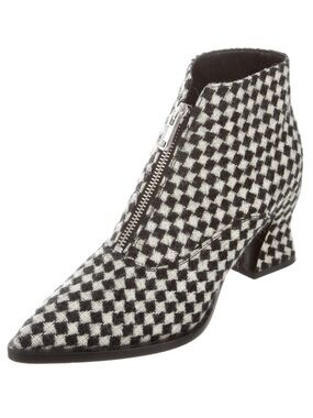 McQ by Alexander McQueen Black & White Check Ankle Boot Size 7